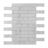 Carrara White Italian Marble 2" x 12" Tile Honed