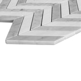 Carrara White Italian Marble with Dolomite 1" x 4" Chevron Mosaic Tile Honed