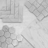 Carrara White Italian Marble 18" x 36" Tile Honed