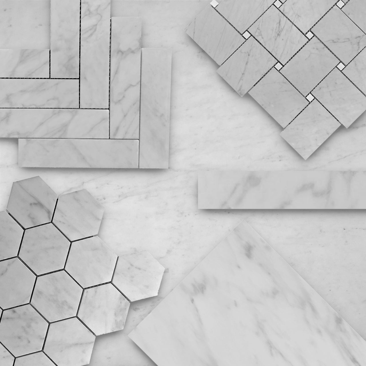 Carrara White Italian Marble 3" x 18" Tile Polished