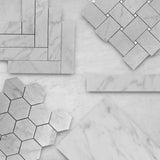 Carrara White Italian Marble 2" x 12" Tile Honed