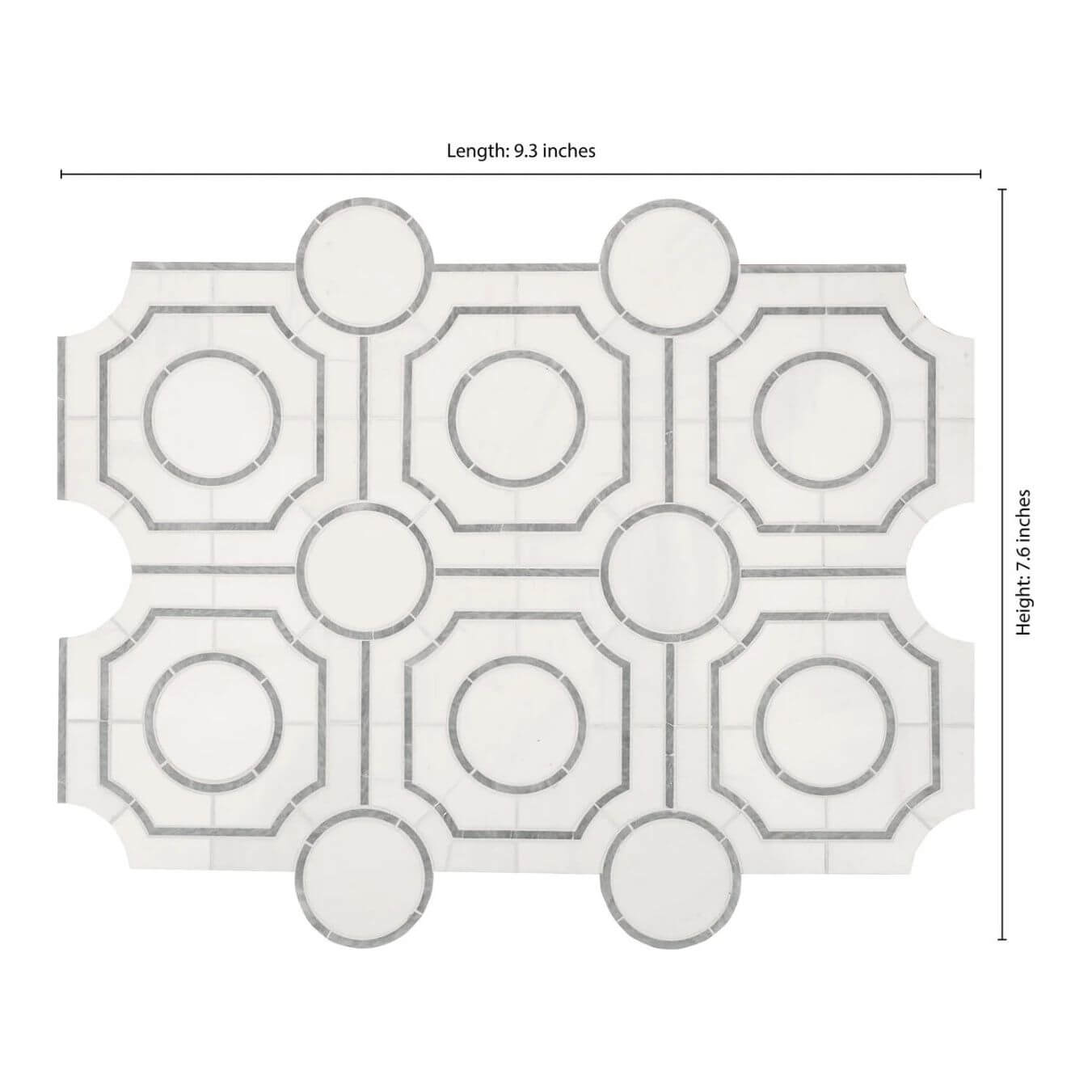 Bianco Dolomite 10"x10" Regency Polished Marble Mosaic Floor And Wall Tile