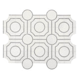 Bianco Dolomite 10"x10" Regency Polished Marble Mosaic Floor And Wall Tile