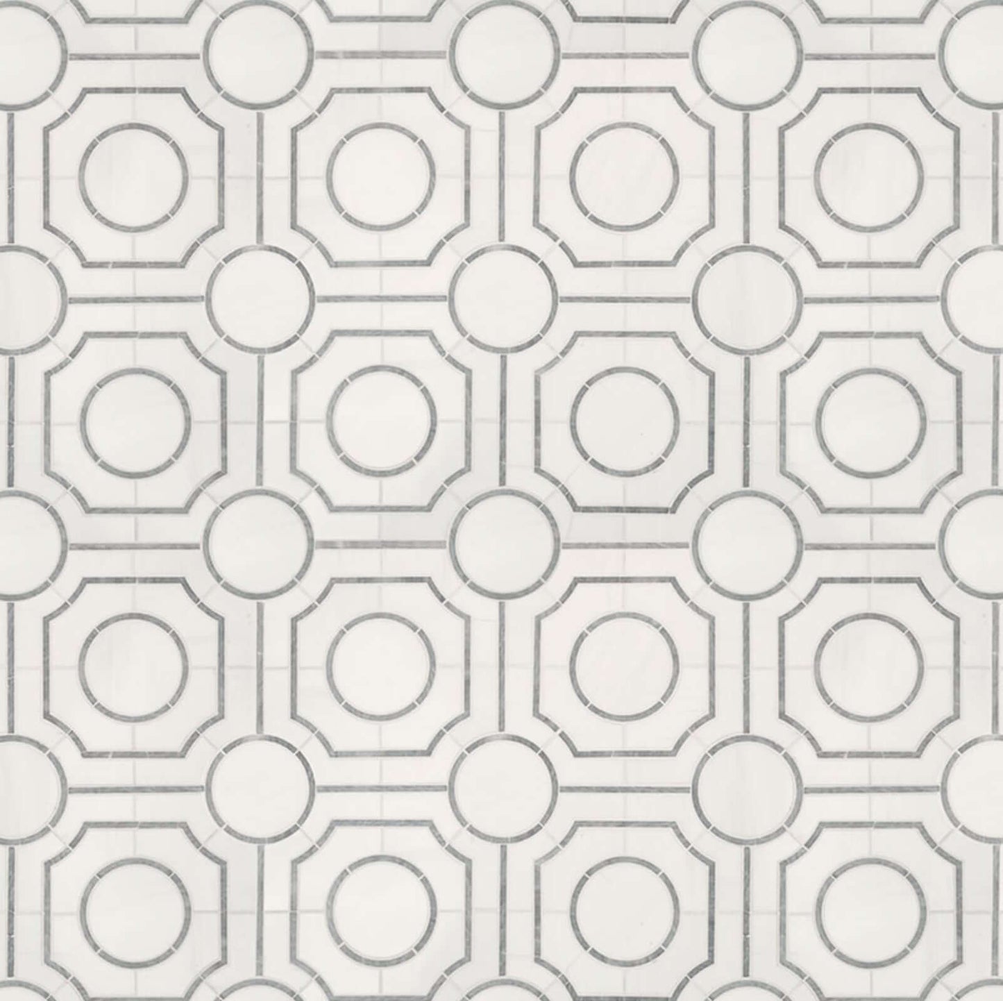 Bianco Dolomite 10"x10" Regency Polished Marble Mosaic Floor And Wall Tile