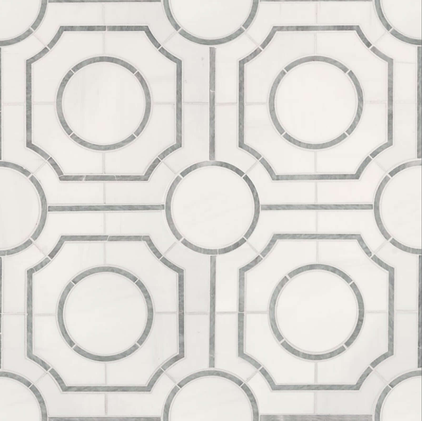 Bianco Dolomite 10"x10" Regency Polished Marble Mosaic Floor And Wall Tile