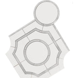 Bianco Dolomite 10"x10" Regency Polished Marble Mosaic Floor And Wall Tile