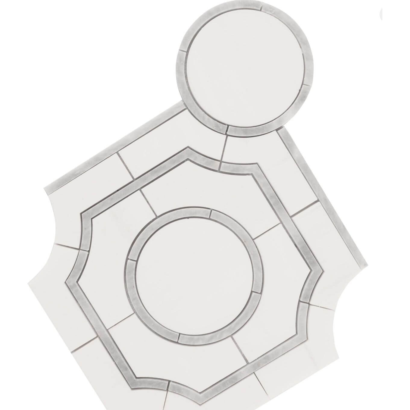 Bianco Dolomite 10"x10" Regency Polished Marble Mosaic Floor And Wall Tile