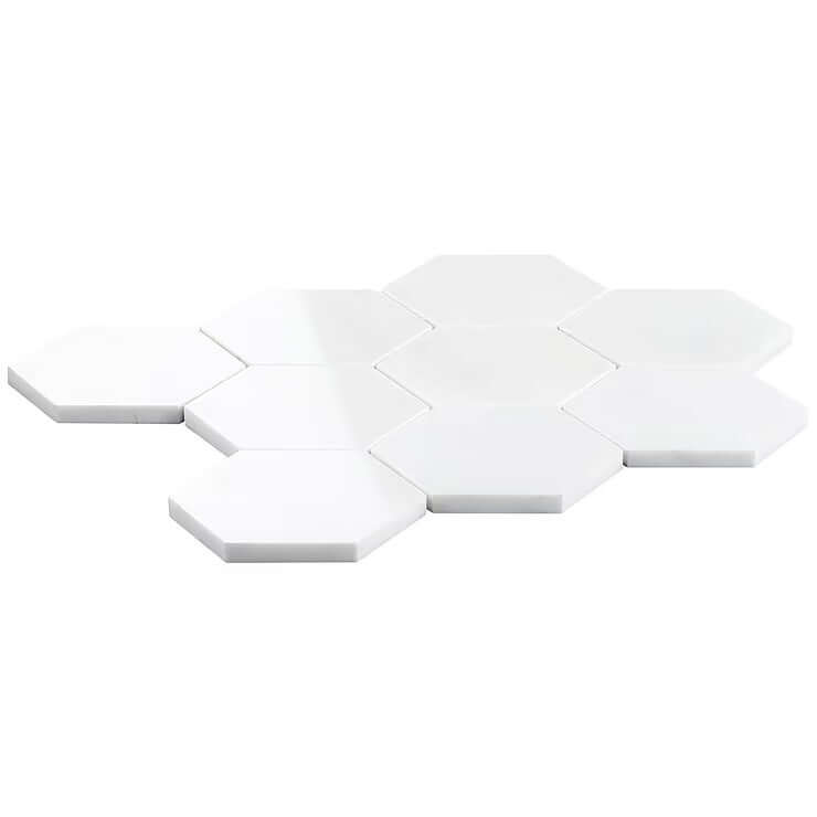 Bianco Dolomite 4" Hexagon Marble Mosaic