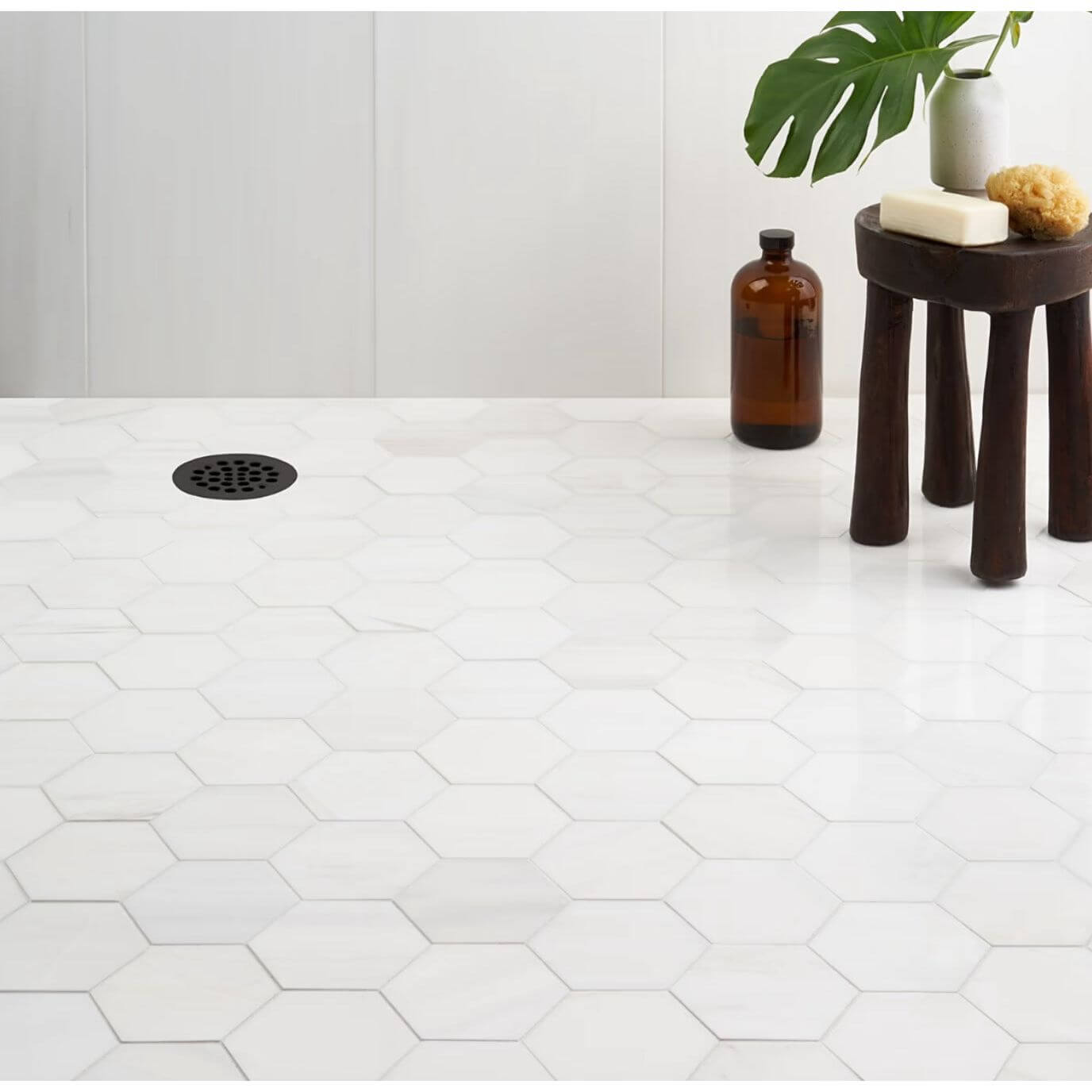 Bianco Dolomite 4" Hexagon Marble Mosaic