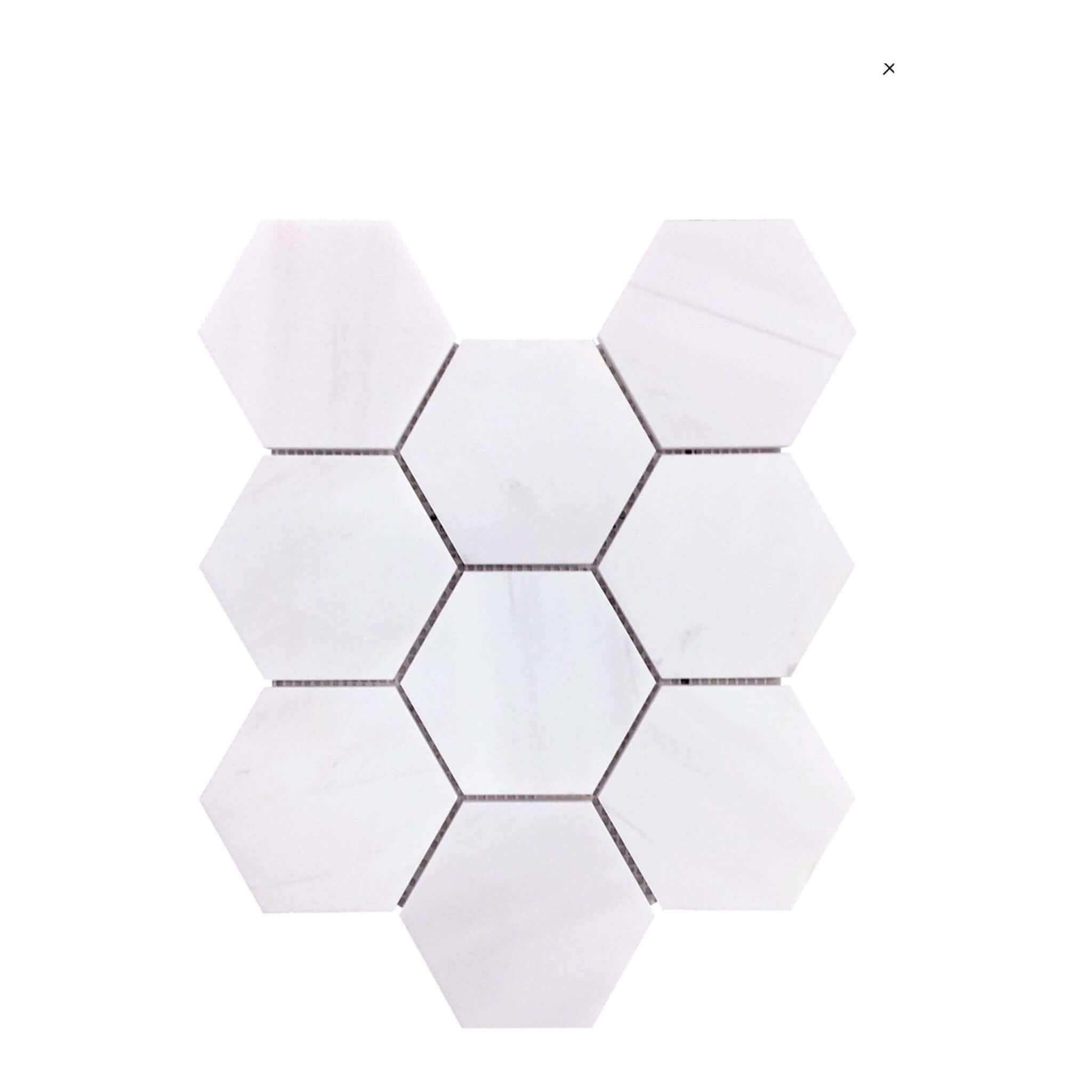 Bianco Dolomite 4" Hexagon Marble Mosaic