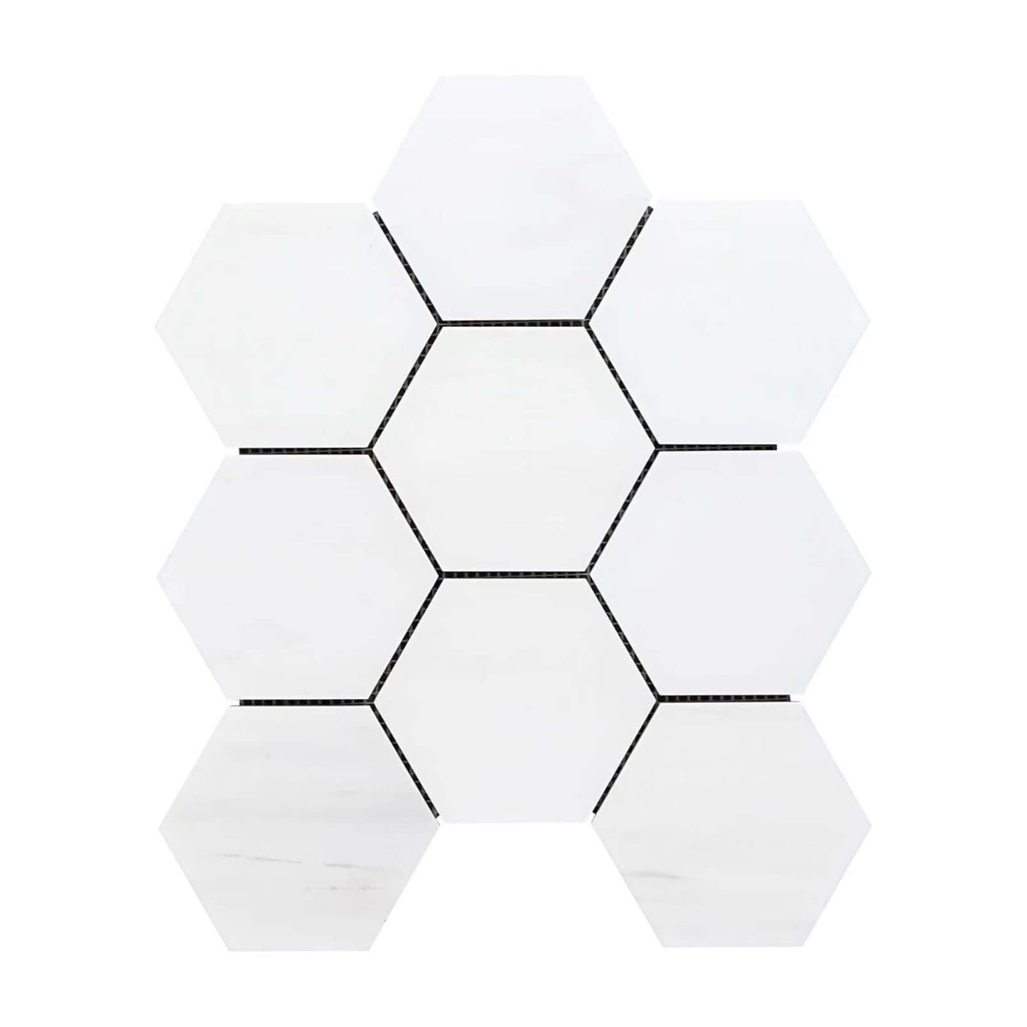 Bianco Dolomite 4" Hexagon Marble Mosaic