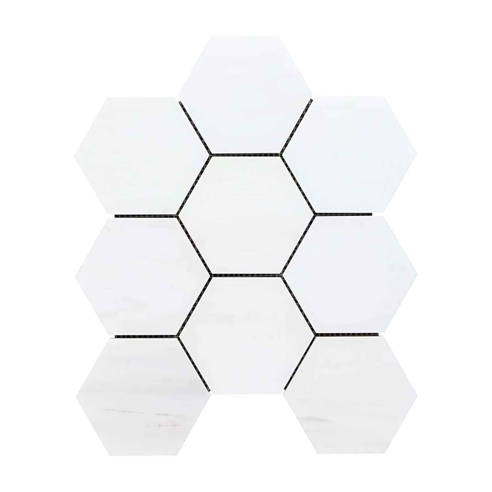 Bianco Dolomite 4" Hexagon Marble Mosaic