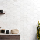 Bianco Dolomite 4" Hexagon Marble Mosaic