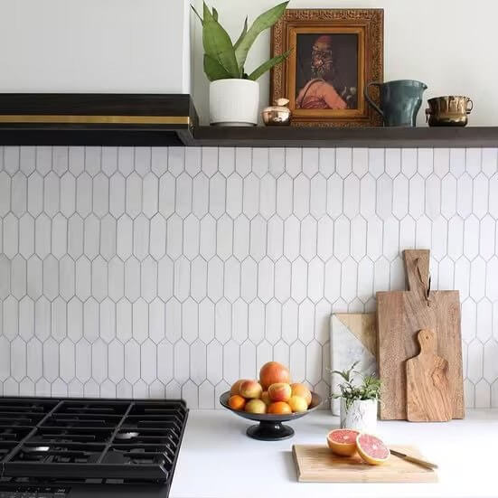 Bianco Dolomite Marble Picket Mosaic Tile