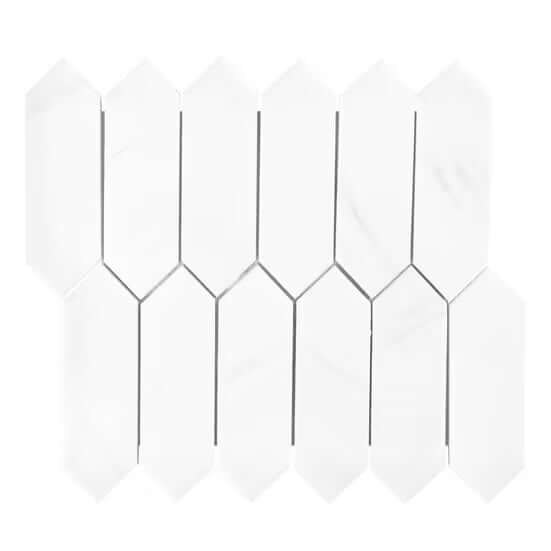 Bianco Dolomite Marble Picket Mosaic Tile