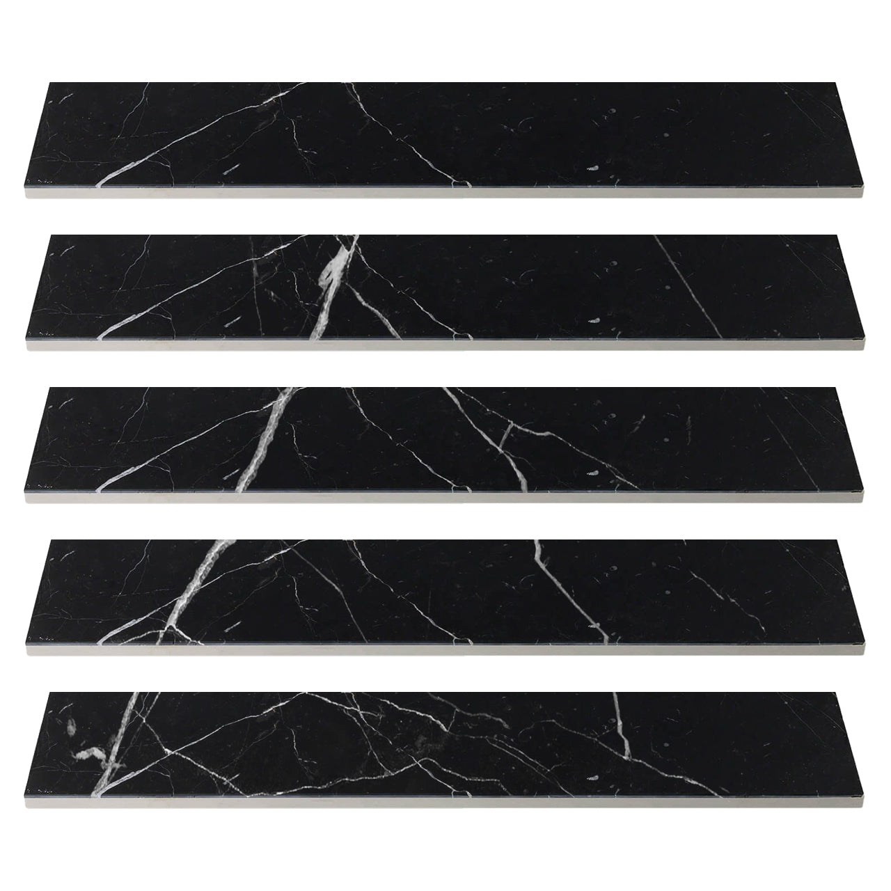 3x12 Nero Marquina Black Marble Tile Polished