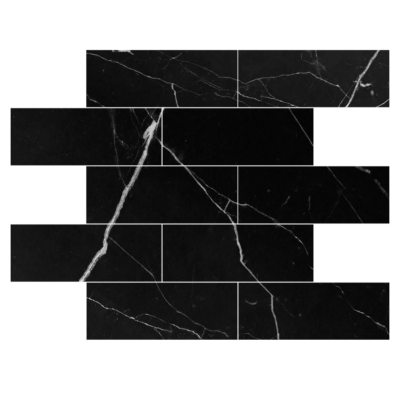 4x12 Nero Marquina Black Marble Tile Honed