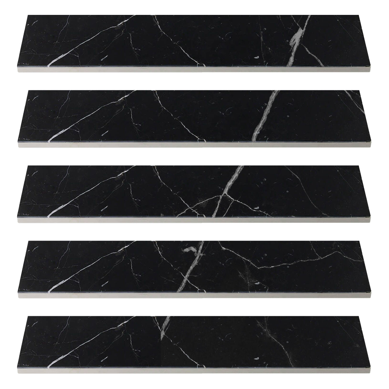 4x12 Nero Marquina Black Marble Tile Honed