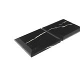 4x4 Nero Marquina Black Wide Beveled Marble Tile Polished