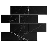 6x12 Nero Marquina Black Marble Marble Tile Honed