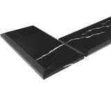 6x12 Nero Marquina Black Marble Wide Beveled Tile Honed