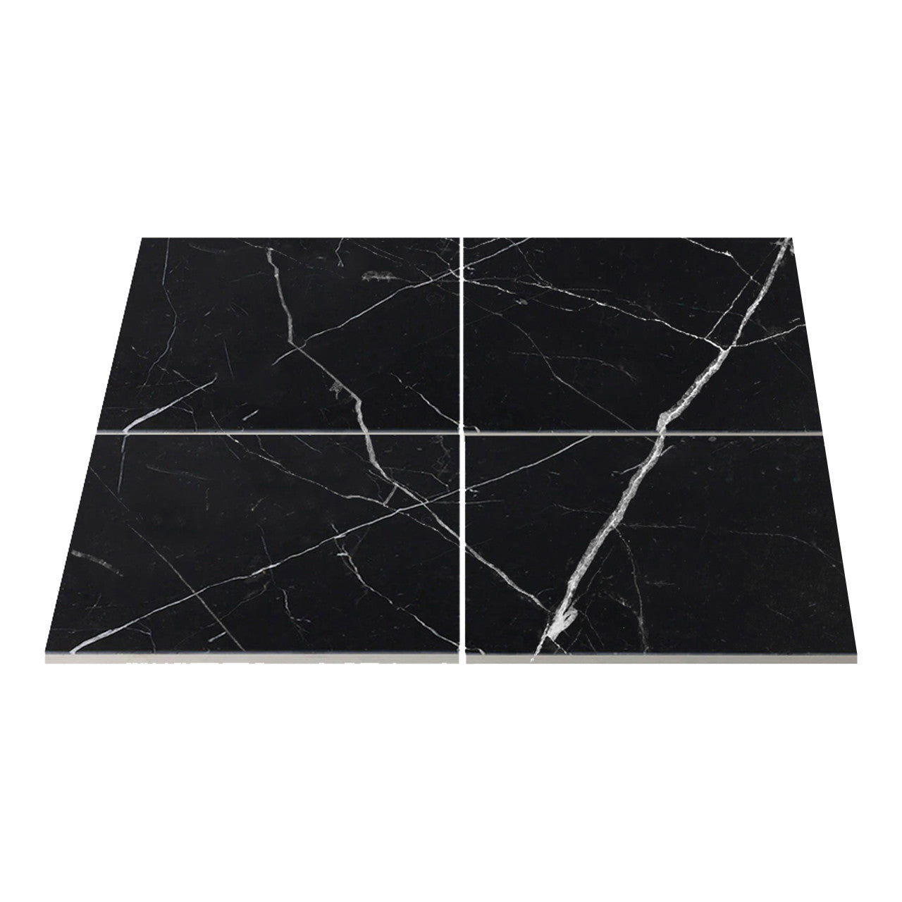 Nero Marquina Black Marble 6x6 Subway Tile Honed