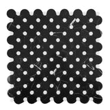 Nero Marquina Black Marble Penny Circles Mosaic Tile with Dolomite Polished