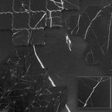 4x4 Nero Marquina Black Wide Beveled Marble Tile Honed