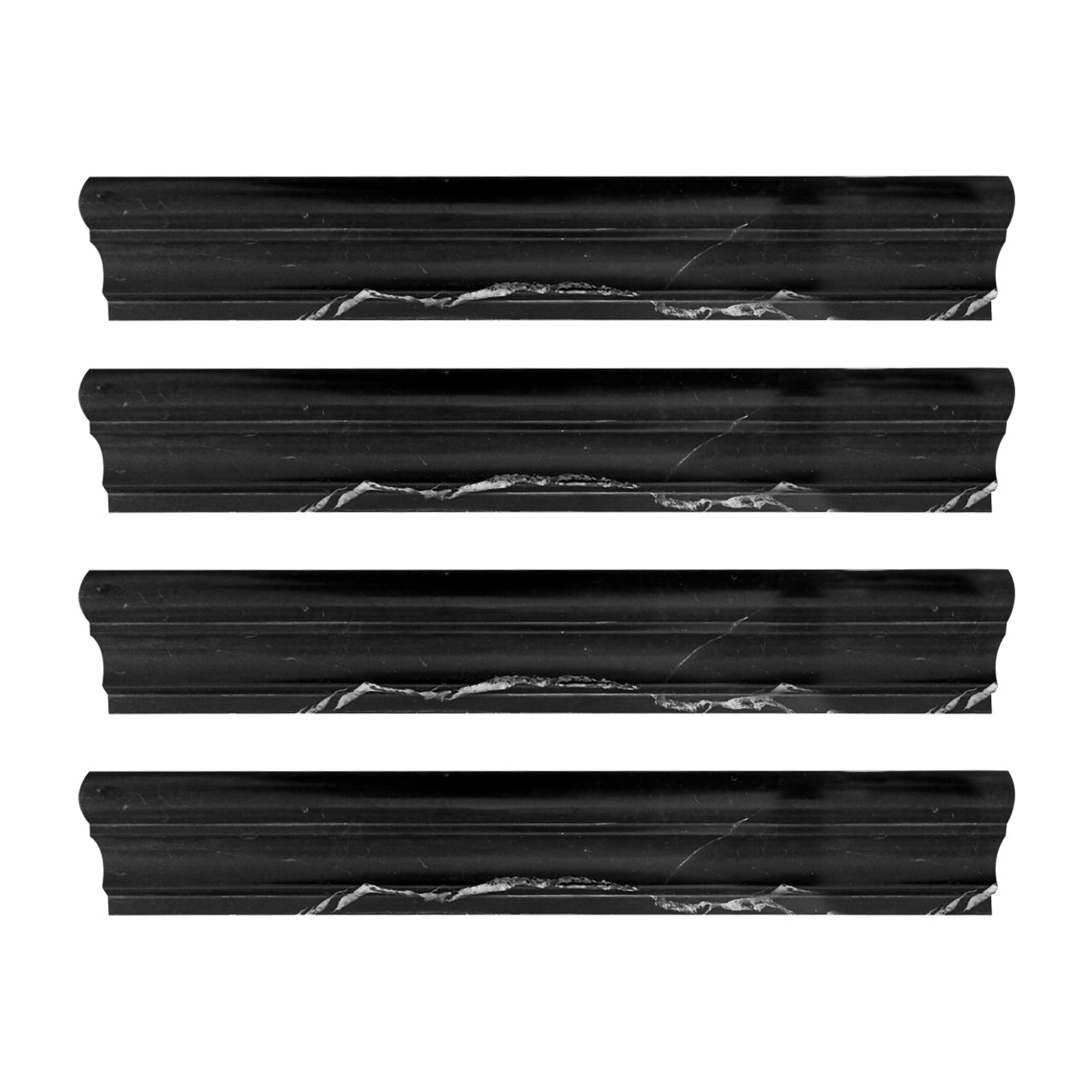 Nero Marquina Black Marble Crown Molding Honed