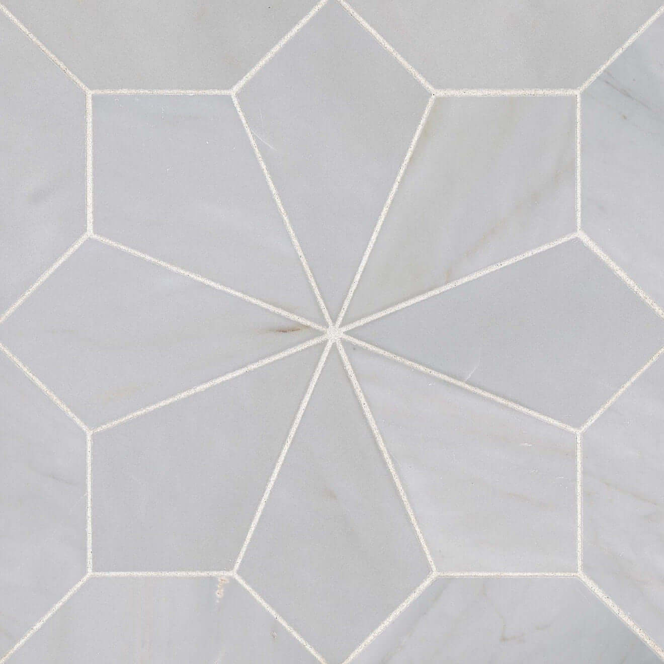 Blomma Honed Marble Mosaic Tile in Grigio