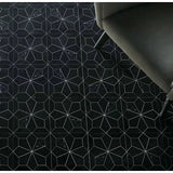 Blomma Honed Marble Mosaic Tile in Nero