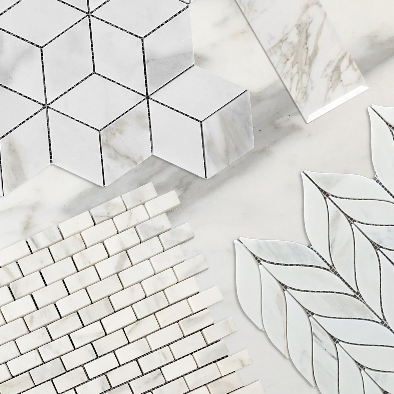 Calacatta Gold Marble Mini Brick Mosaic Tile Polished