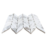 Calacatta Gold Italian Marble Leaf Shape Mosaic Tile Polished