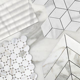 Calacatta Gold Italian Marble 6x24 Flute 3D Dimensional Tile Honed