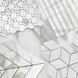 Calacatta Gold Italian Marble 6x24 Flute 3D Dimensional Tile Polished