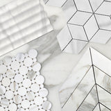 Calacatta Gold Italian Marble 6x12 Flute 3D Dimensional Tile Honed