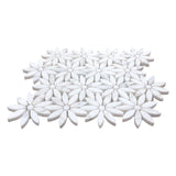 Calacatta Gold Italian Marble with Calacatta Gold Accent Daisy Flower Waterjet Mosaic Tile Honed