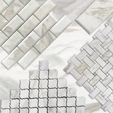 Calacatta Gold Italian Marble 2x4 Wide Bevel Subway Mosaic Tile Polished