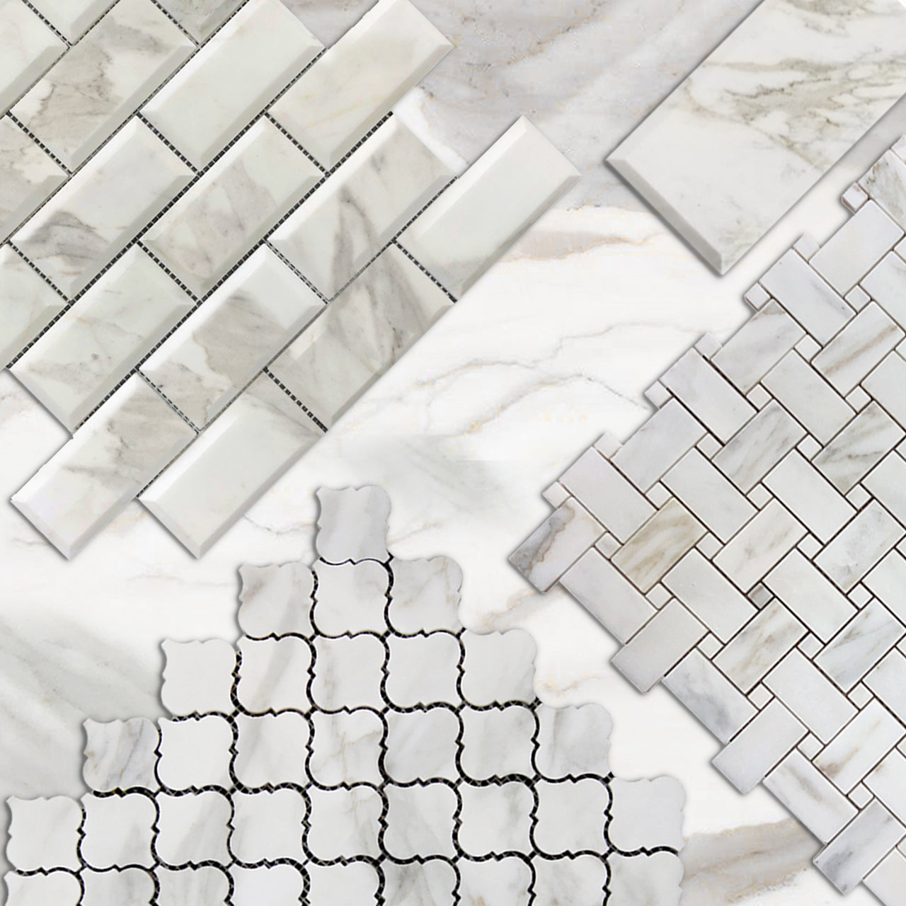 Calacatta Gold Italian Marble 2x4 Wide Bevel Subway Mosaic Tile Polished