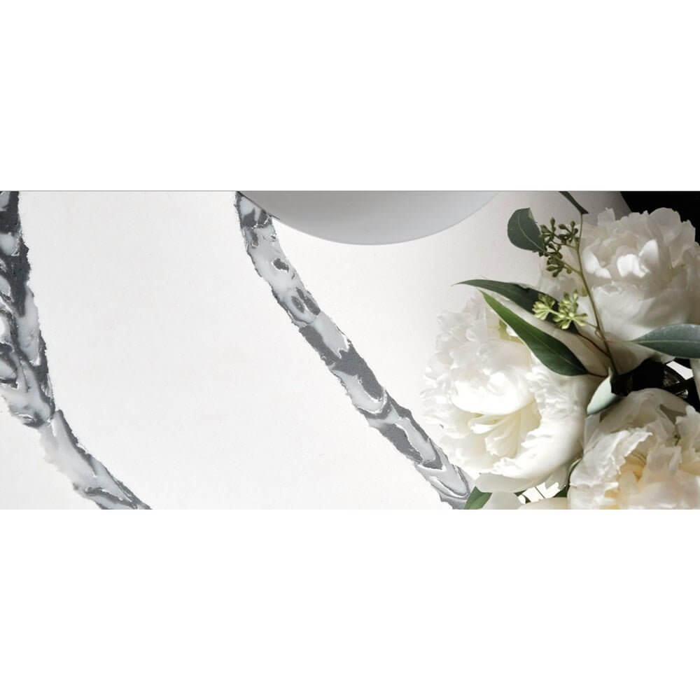 Calacatta Black Quartz Countertop Polished Slab Bookmatch 127 X 64