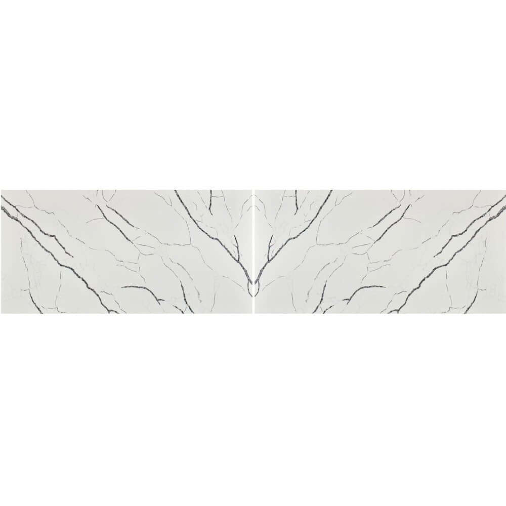 Calacatta Black Quartz Countertop Polished Slab Bookmatch 127 X 64