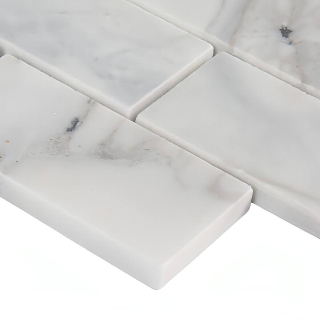 Calacatta Cressa 2X4 Honed Marble Mosaic
