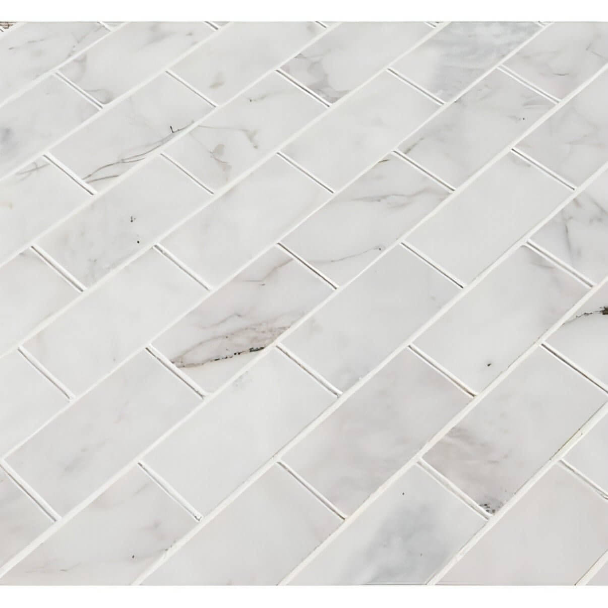 Calacatta Cressa 2X4 Honed Marble Mosaic