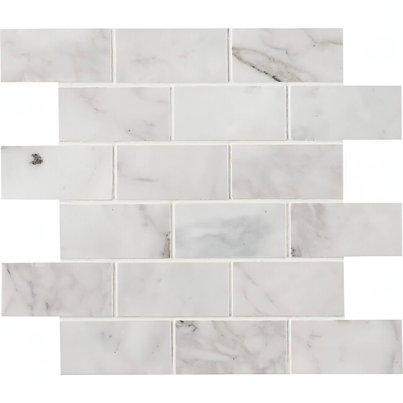 Calacatta Cressa 2X4 Honed Marble Mosaic