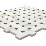 Calacatta Gold Noir Weave Mosaic Tile