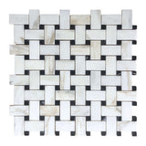 Calacatta Gold Noir Weave Mosaic Tile