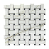 Calacatta Gold Noir Weave Mosaic Tile