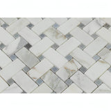 Calacatta Gold Bardiglio Basketweave Mosaic Tile