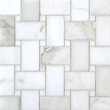 Calacatta Gold Dot Basketweave Mosaic Italiano