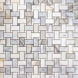 Calacatta Gold Dot Basketweave Mosaic Italiano